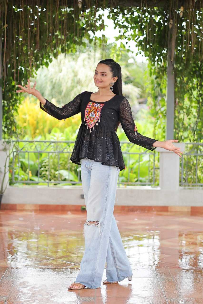 Ynf Georgette KESH489 1186 Western Wears Festive Collections Wholesale Tops One Piece Dress Manufacturer
