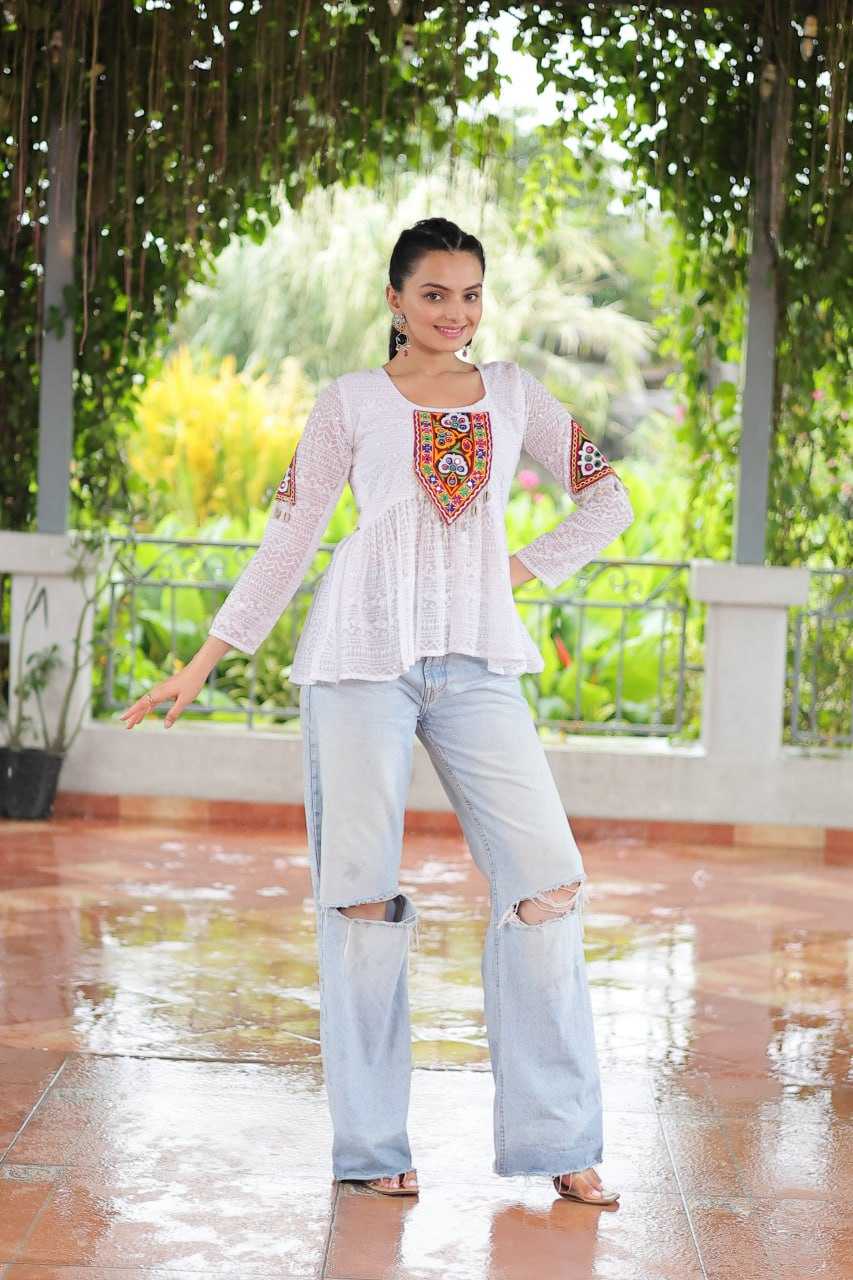 Ynf Georgette KESH489 1186 Western Wears Festive Collections Wholesale Tops One Piece Dress Manufacturer