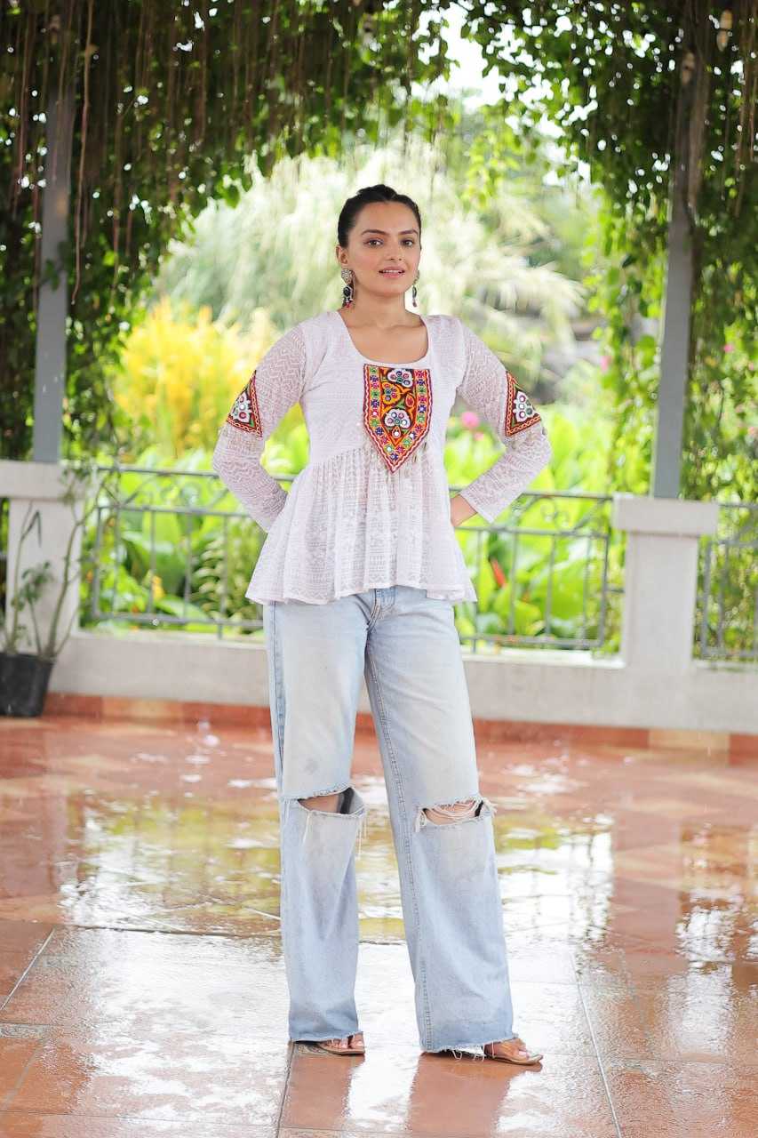 Ynf Georgette KESH489 1186 Western Wears Festive Collections Wholesale Tops One Piece Dress Manufacturer