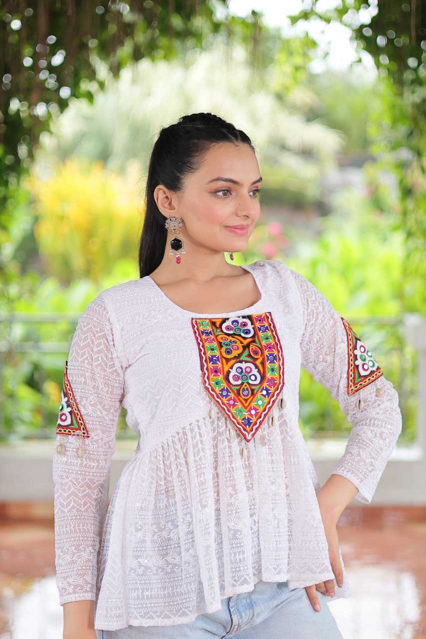 Ynf Georgette KESH489 1186 Western Wears Festive Collections Wholesale Tops One Piece Dress Manufacturer