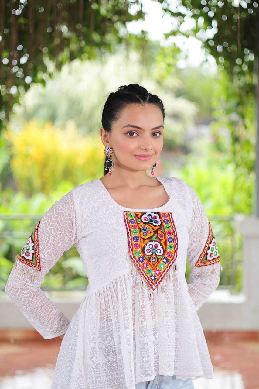 Ynf Georgette KESH489 1186 Western Wears Festive Collections Wholesale Tops One Piece Dress Manufacturer
