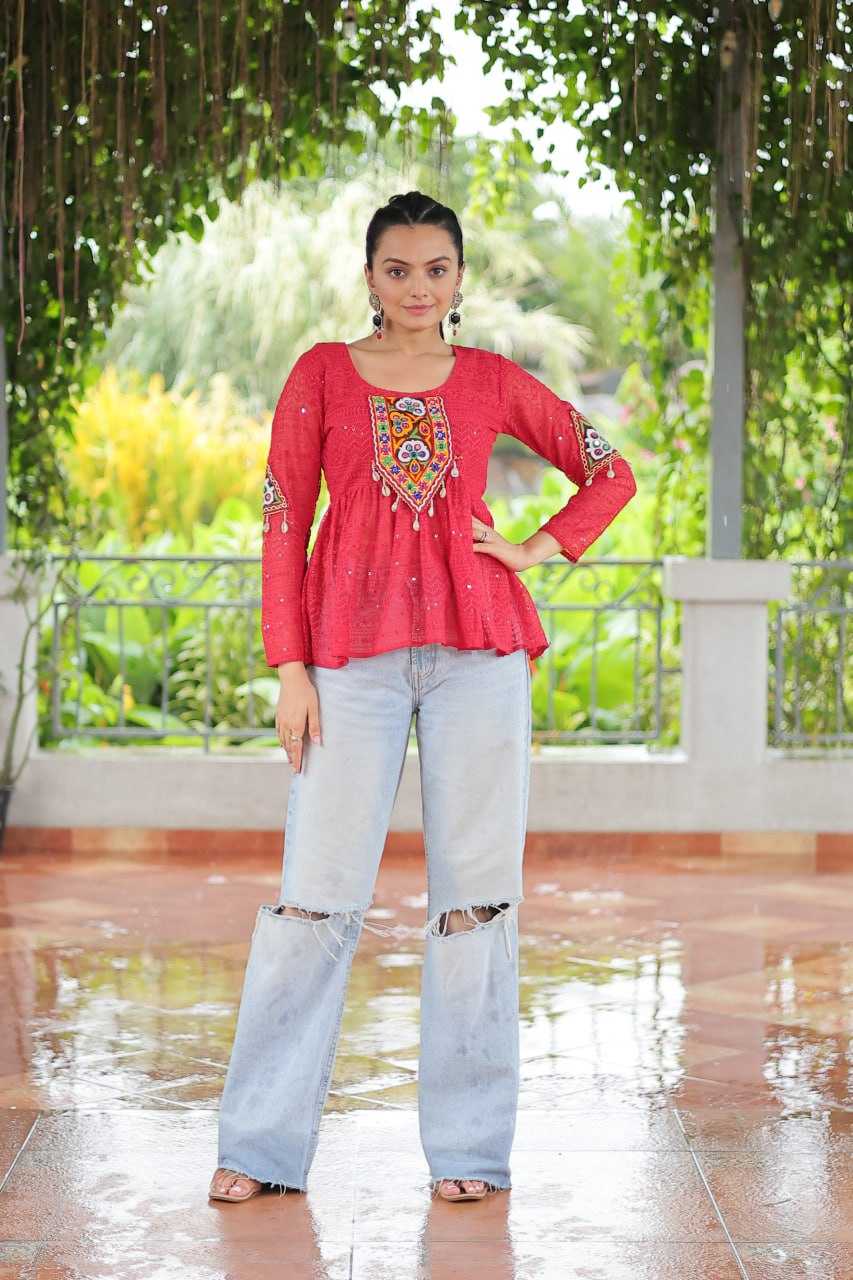 Ynf Georgette KESH489 1186 Western Wears Festive Collections Wholesale Tops One Piece Dress Manufacturer