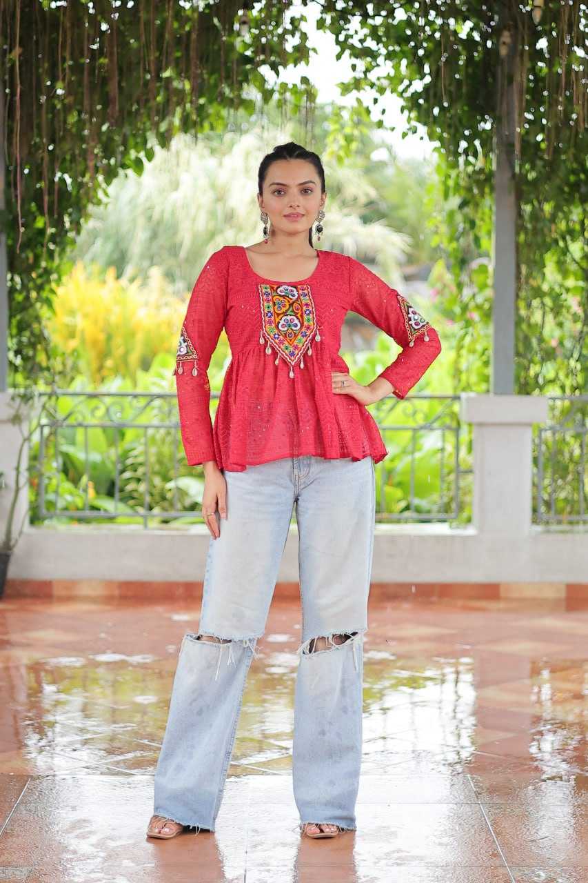 Ynf Georgette KESH489 1186 Western Wears Festive Collections Wholesale Tops One Piece Dress Manufacturer