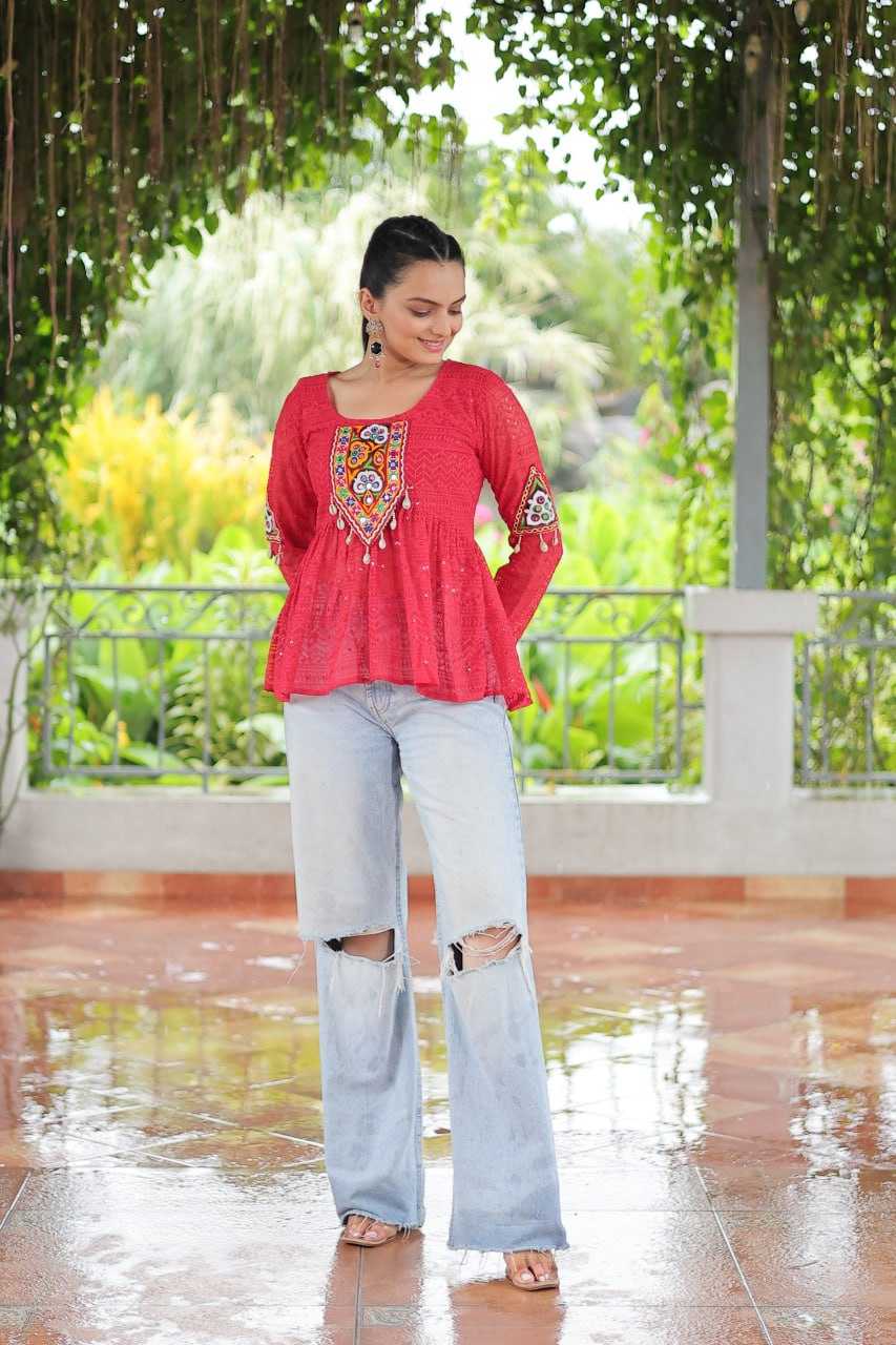Ynf Georgette KESH489 1186 Western Wears Festive Collections Wholesale Tops One Piece Dress Manufacturer