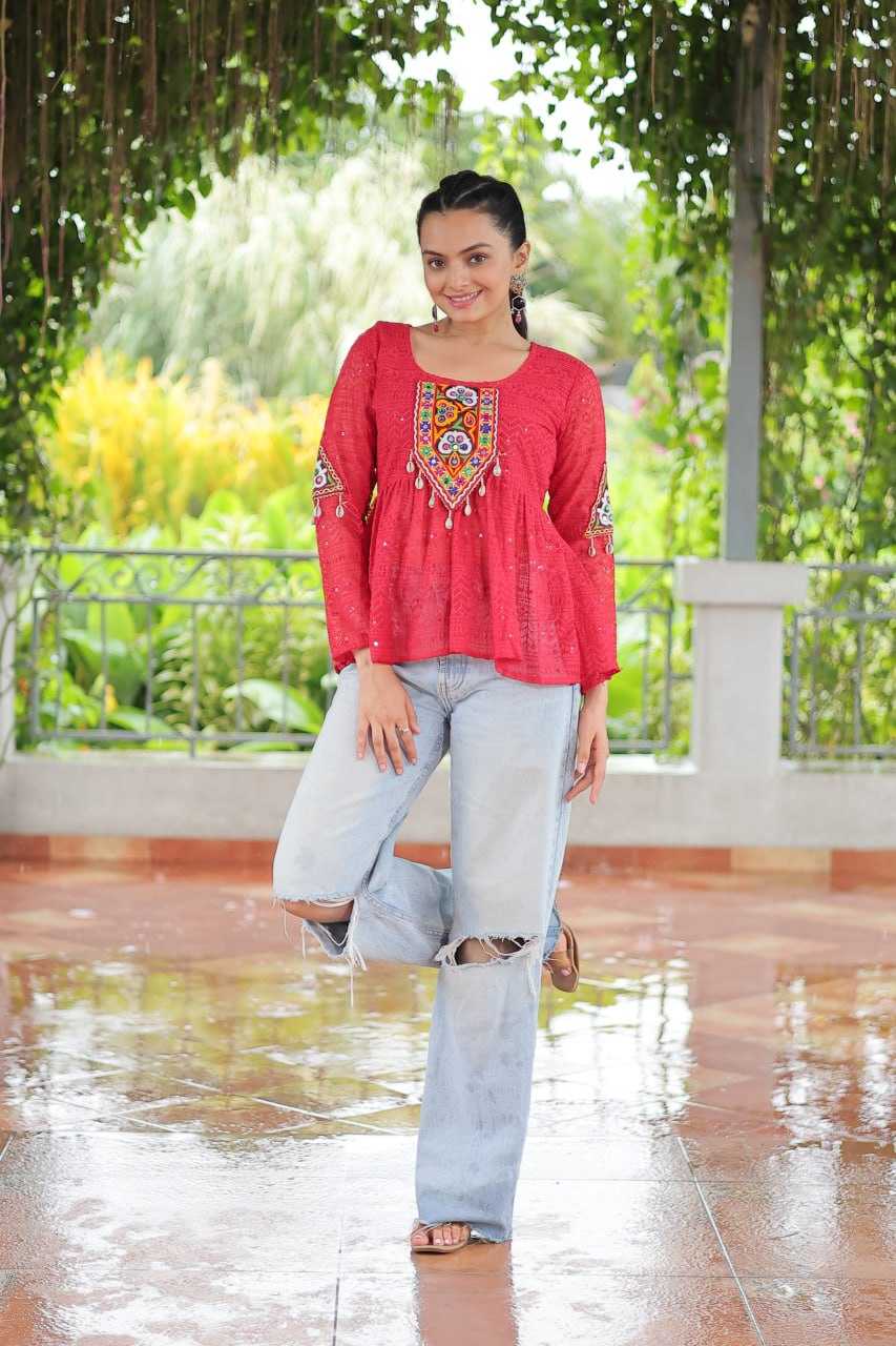 Ynf Georgette KESH489 1186 Western Wears Festive Collections Wholesale Tops One Piece Dress Manufacturer
