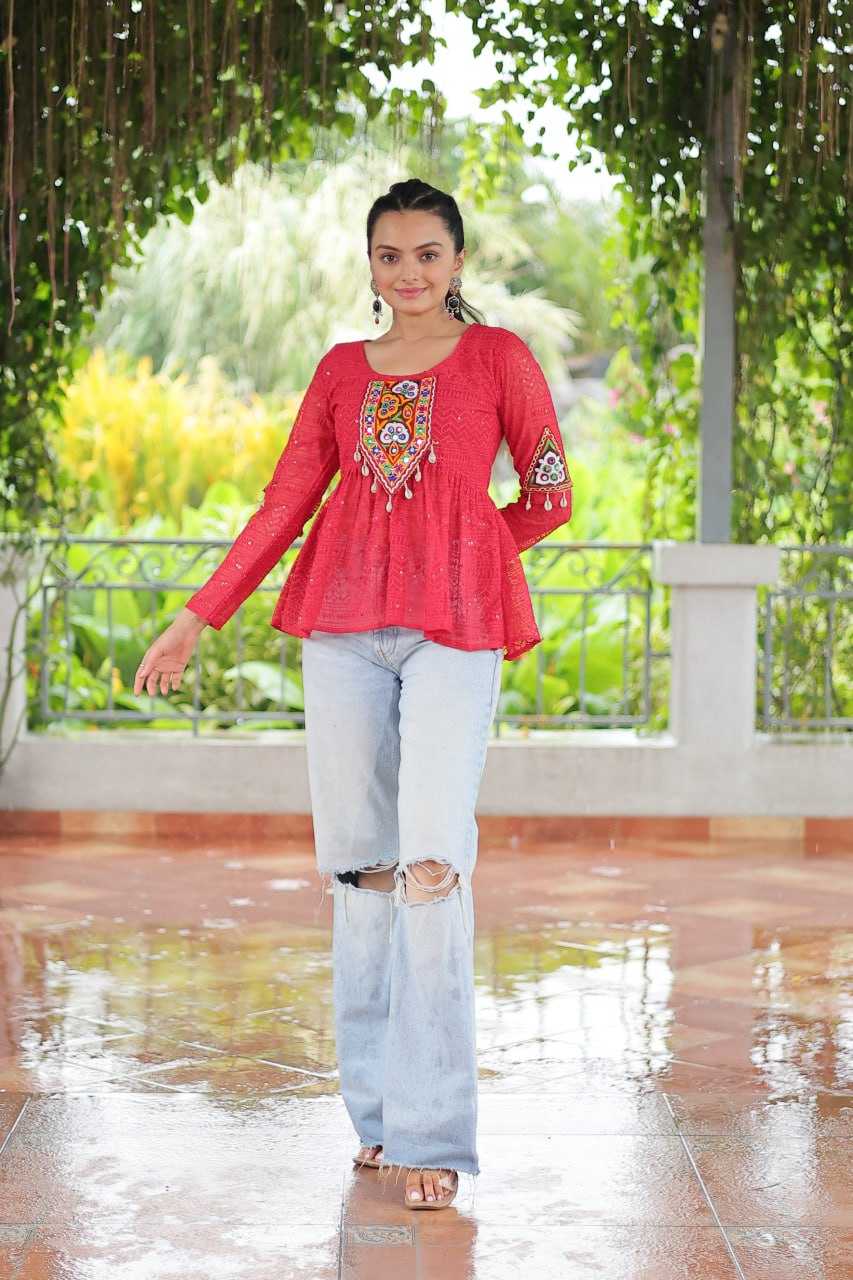 Ynf Georgette KESH489 1186 Western Wears Festive Collections Wholesale Tops One Piece Dress Manufacturer