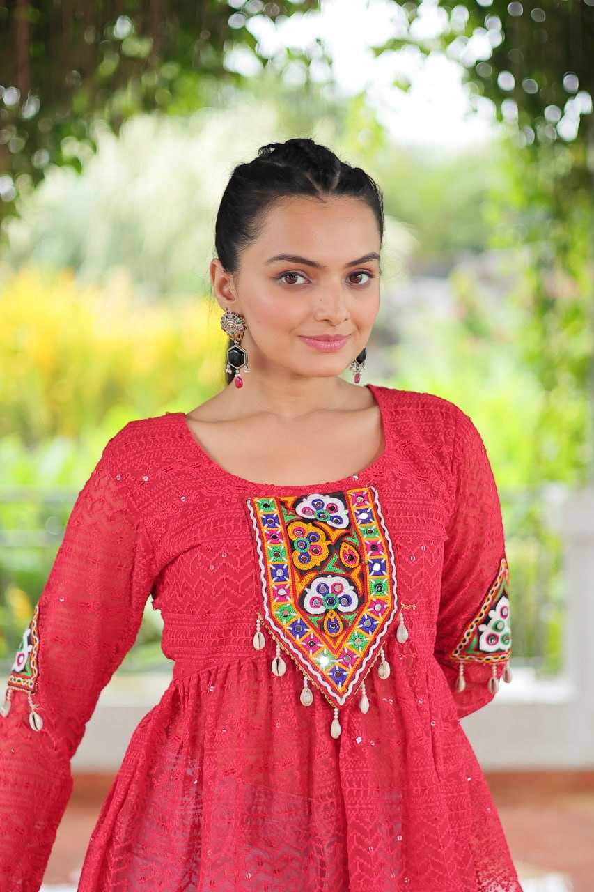 Ynf Georgette KESH489 1186 Western Wears Festive Collections Wholesale Tops One Piece Dress Manufacturer