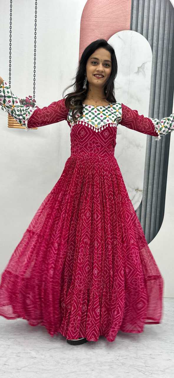 Ynf Georgette KESH496 N42 Gowns Wholesale Embroidery Gowns Long Gowns Georgette Gown Manufacturer