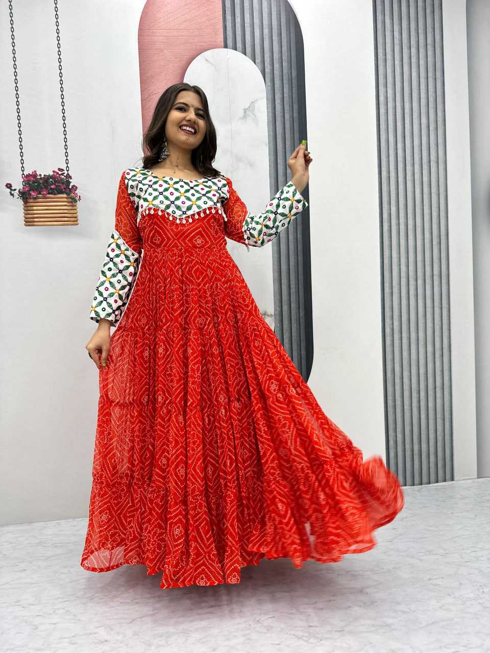Ynf Georgette KESH496 N42 Gowns Wholesale Embroidery Gowns Long Gowns Georgette Gown Manufacturer