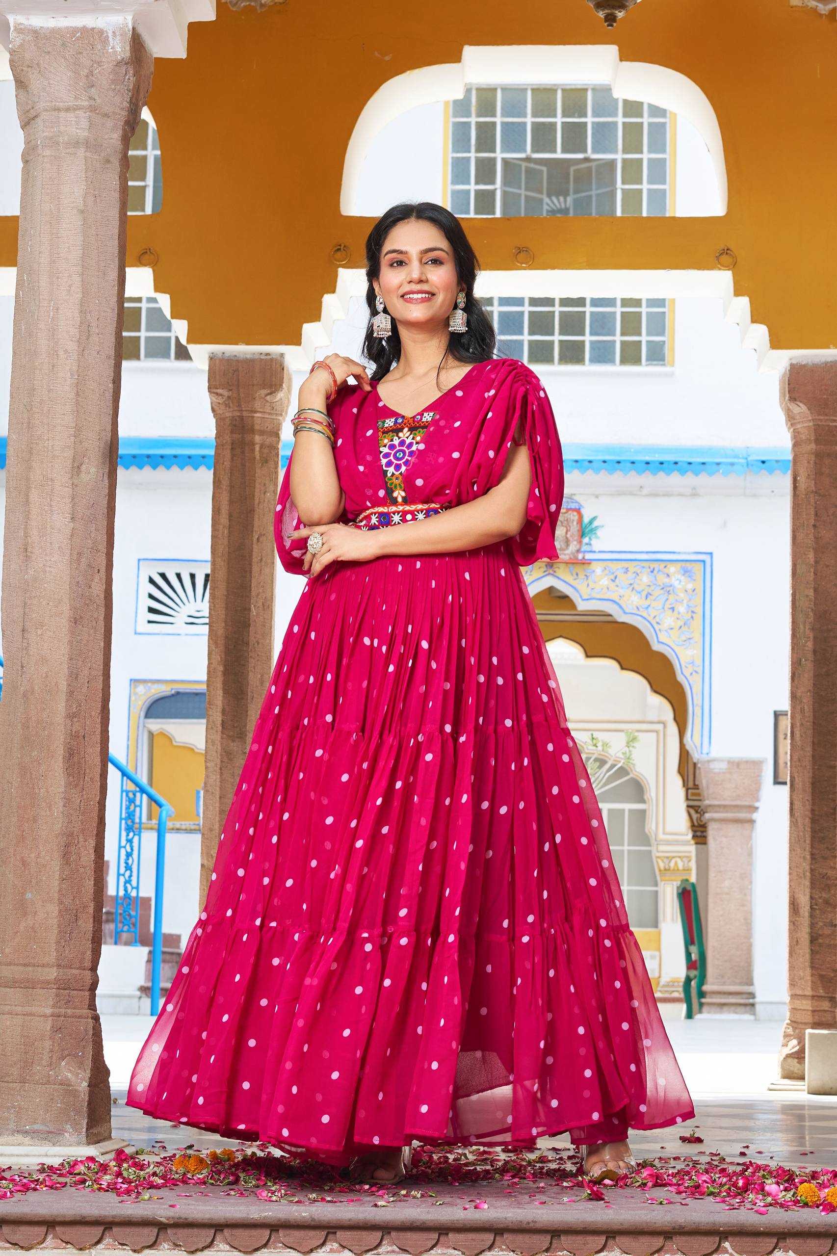Ynf Georgette KESH498 112 Gowns Wedding Collections Festive Collections Wholesale Printed Gowns Georgette Gown Party Wear Gowns Manufacturer