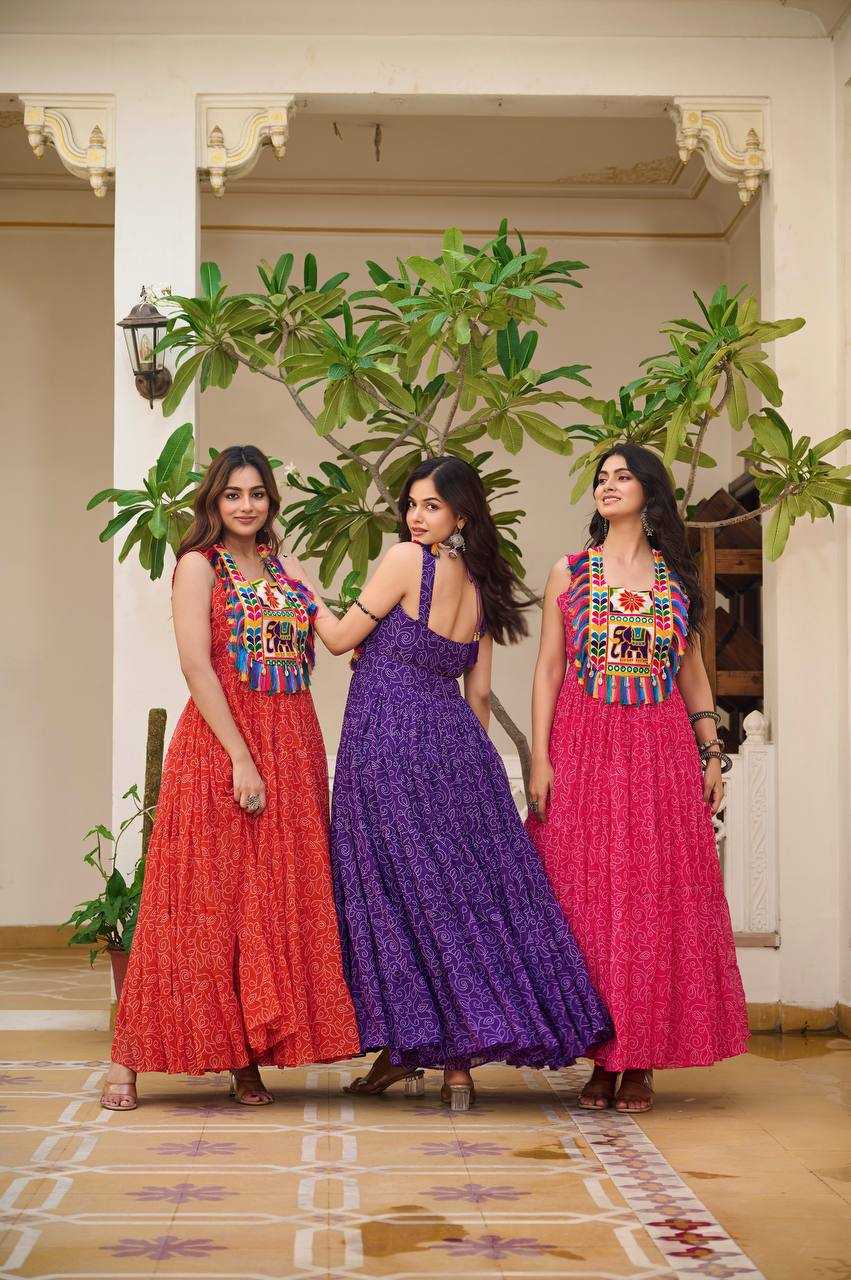 Ynf Georgette KESH498 114 Gowns Wholesale Embroidery Gowns Long Gowns Georgette Gown Manufacturer