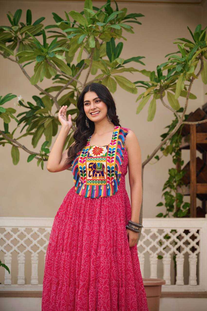Ynf Georgette KESH498 114 Gowns Wholesale Embroidery Gowns Long Gowns Georgette Gown Manufacturer