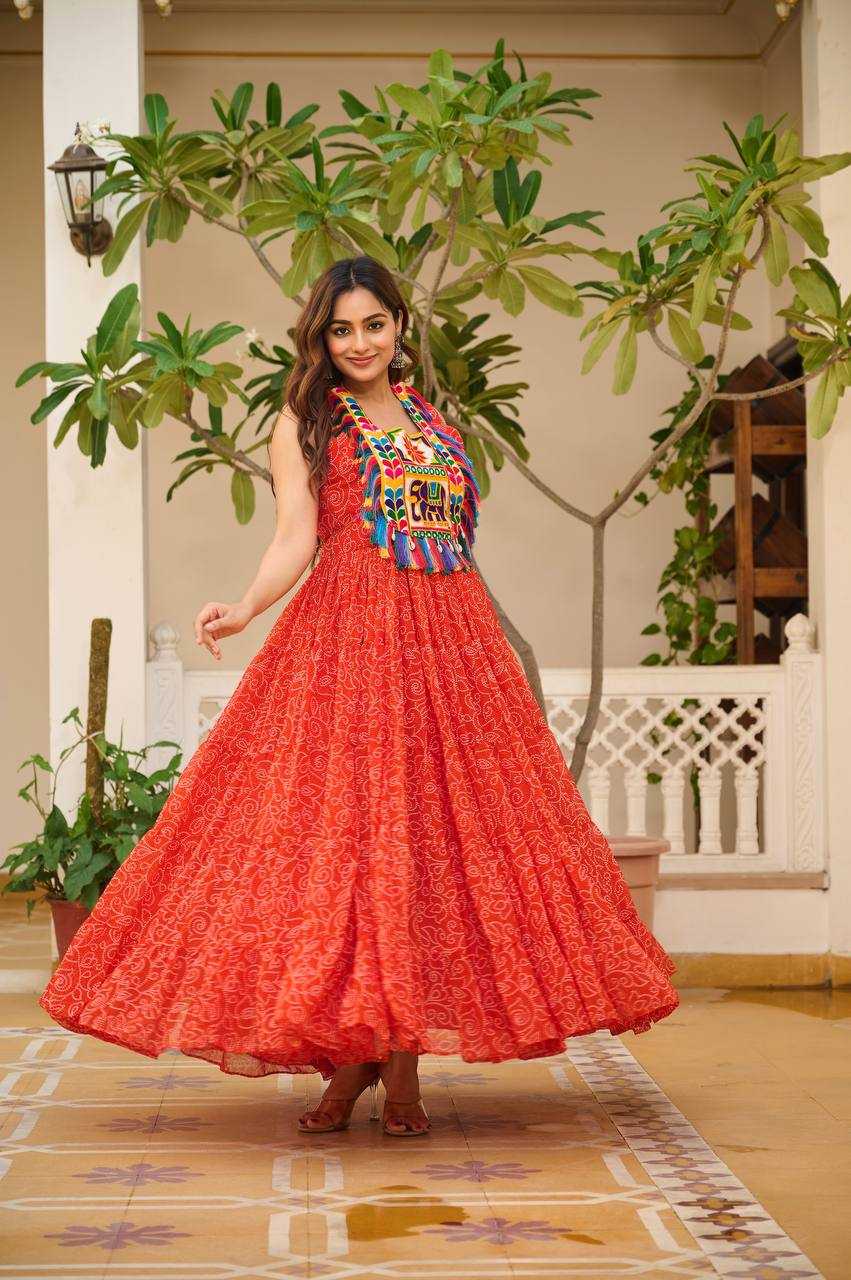 Ynf Georgette KESH498 114 Gowns Wholesale Embroidery Gowns Long Gowns Georgette Gown Manufacturer