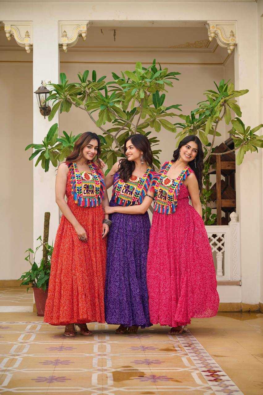 Ynf Georgette KESH498 114 Gowns Wholesale Embroidery Gowns Long Gowns Georgette Gown Manufacturer