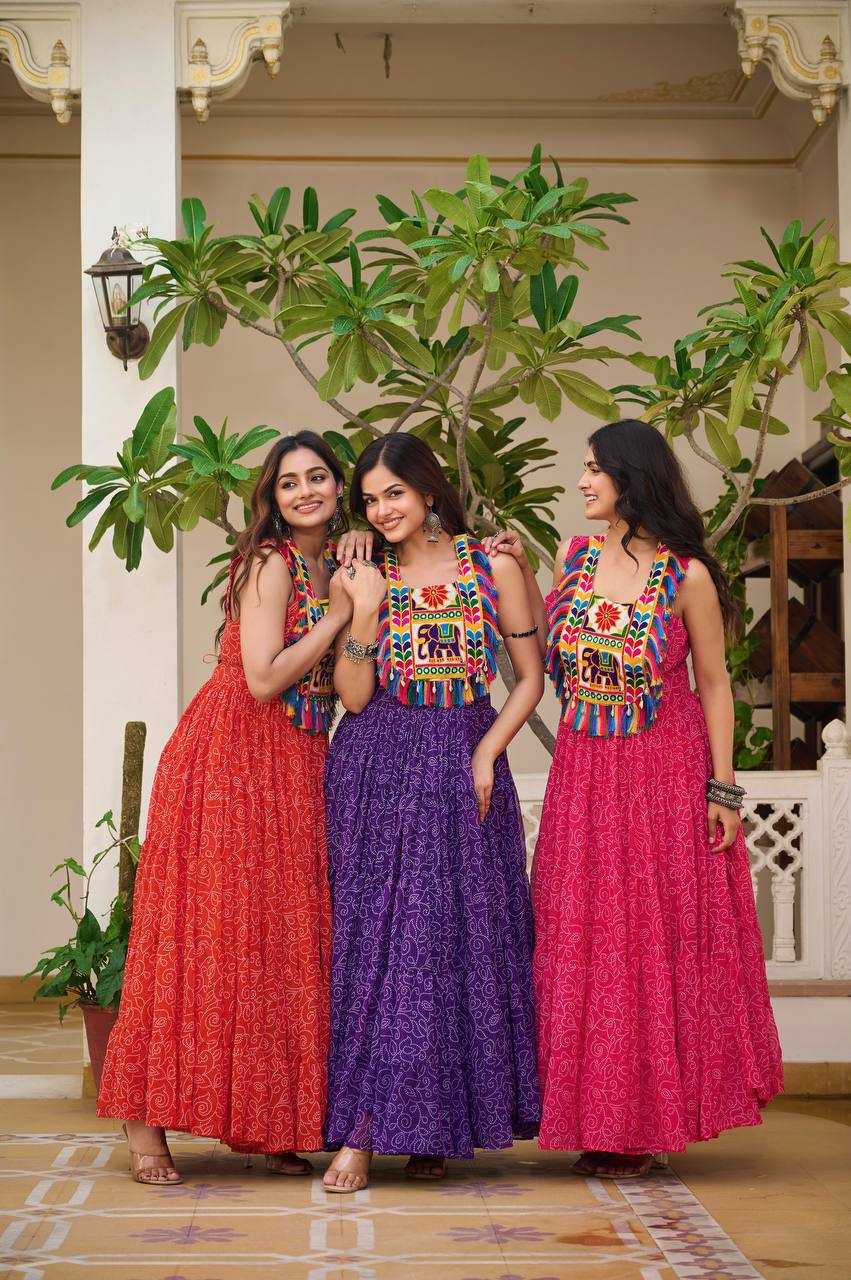 Ynf Georgette KESH498 114 Gowns Wholesale Embroidery Gowns Long Gowns Georgette Gown Manufacturer