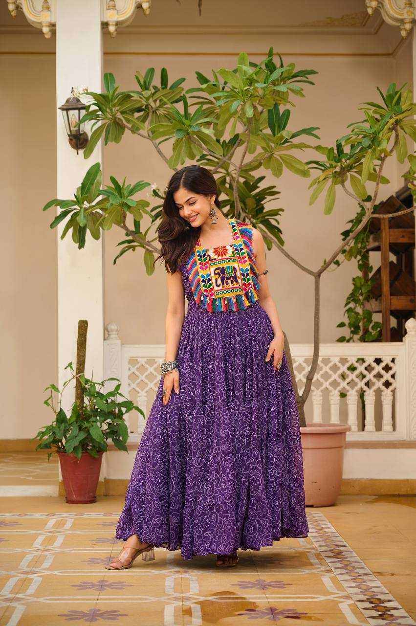 Ynf Georgette KESH498 114 Gowns Wholesale Embroidery Gowns Long Gowns Georgette Gown Manufacturer