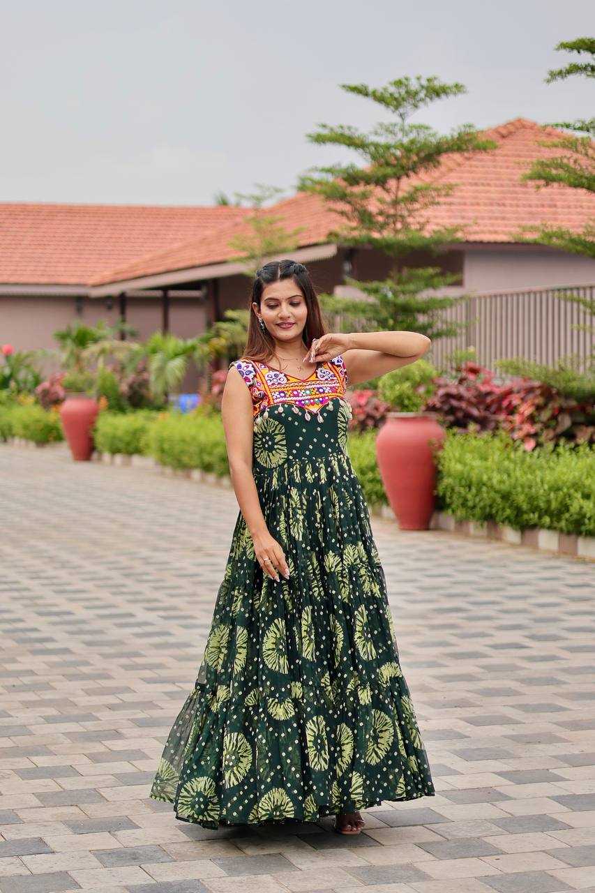 Ynf Georgette KESH498 116 Gowns Wholesale Printed Gowns Long Gowns Georgette Gown Manufacturer