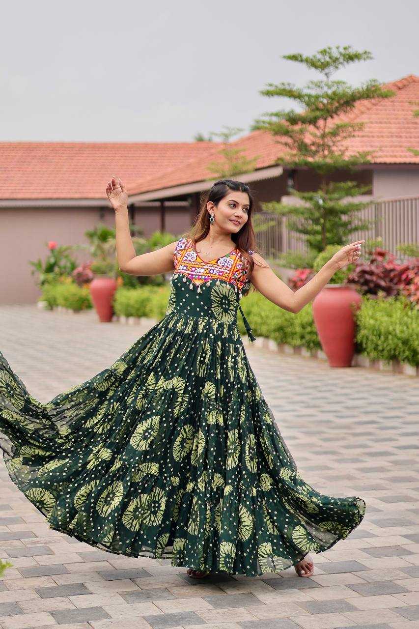 Ynf Georgette KESH498 116 Gowns Wholesale Printed Gowns Long Gowns Georgette Gown Manufacturer