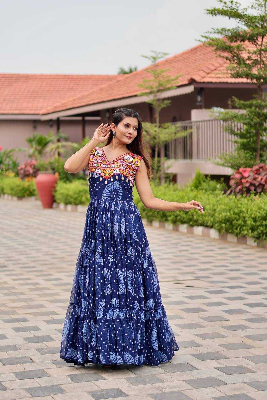 Ynf Georgette KESH498 116 Gowns Wholesale Printed Gowns Long Gowns Georgette Gown Manufacturer