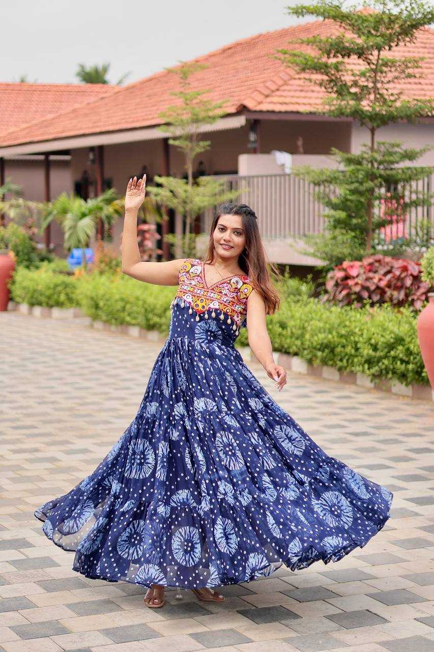 Ynf Georgette KESH498 116 Gowns Wholesale Printed Gowns Long Gowns Georgette Gown Manufacturer