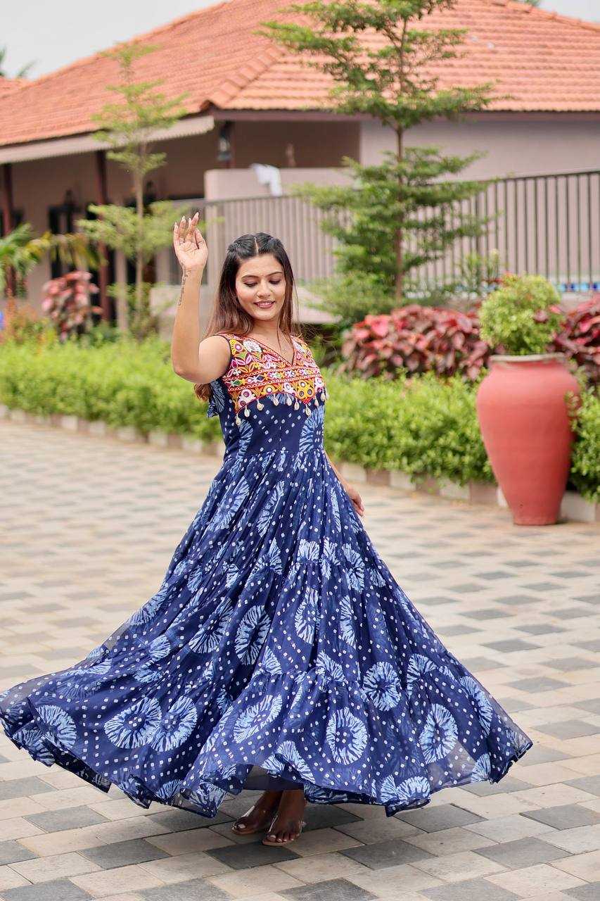 Ynf Georgette KESH498 116 Gowns Wholesale Printed Gowns Long Gowns Georgette Gown Manufacturer