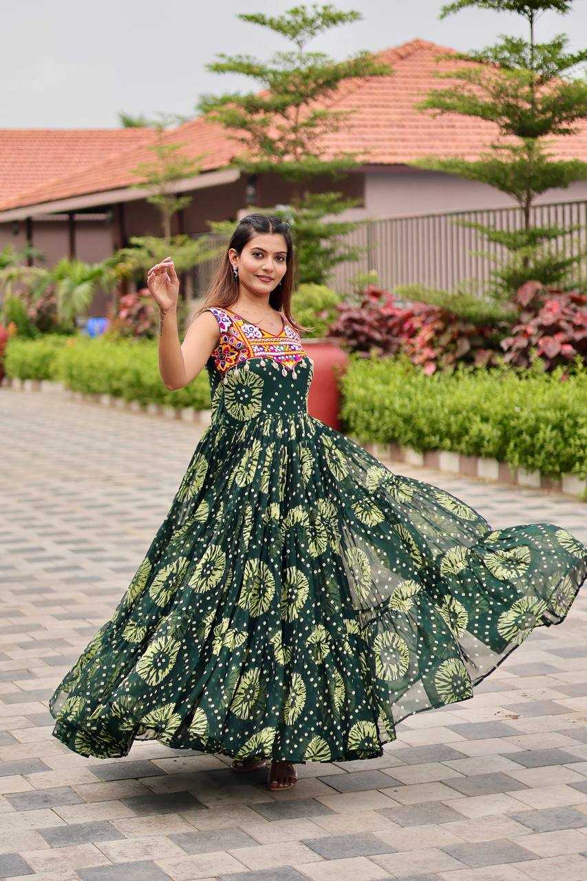 Ynf Georgette KESH498 116 Gowns Wholesale Printed Gowns Long Gowns Georgette Gown Manufacturer