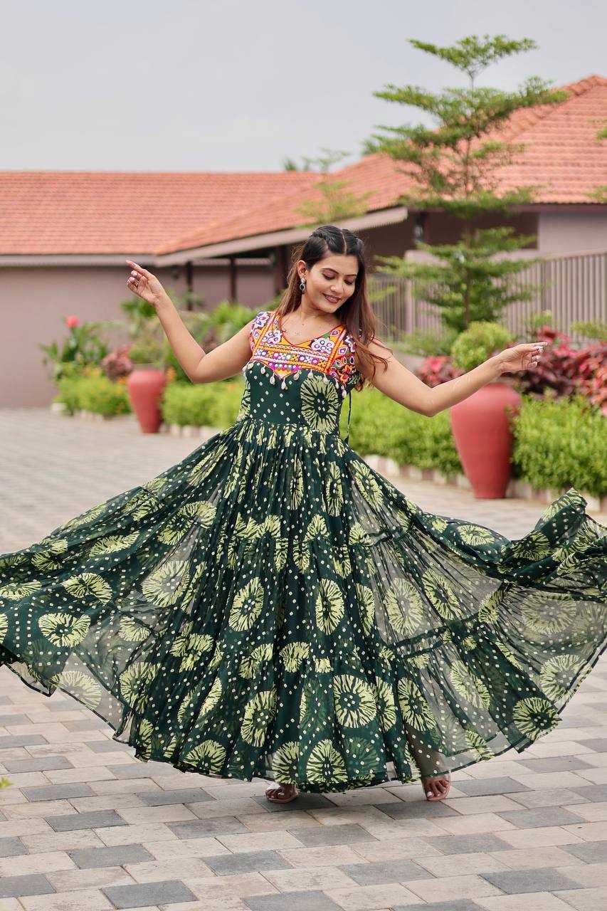 Ynf Georgette KESH498 116 Gowns Wholesale Printed Gowns Long Gowns Georgette Gown Manufacturer