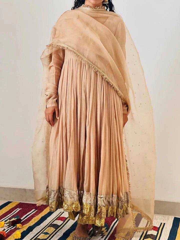 Ynf Georgette KESH499 3129 Gowns Wedding Collections Festive Collections Wholesale Georgette Gown Gown With Dupatta Full Sleeve Gowns Manufacturer