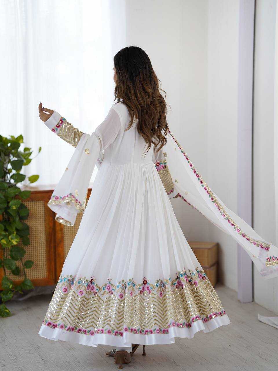 Ynf Georgette KESH499 5010 Gowns Wholesale Embroidery Gowns Anarkali Gown Gown With Dupatta Manufacturer