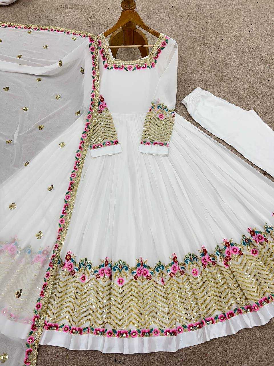 Ynf Georgette KESH499 5010 Gowns Wholesale Embroidery Gowns Anarkali Gown Gown With Dupatta Manufacturer