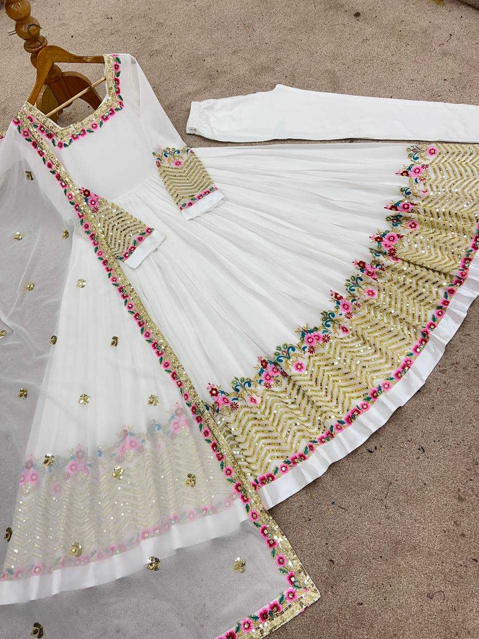 Ynf Georgette KESH499 5010 Gowns Wholesale Embroidery Gowns Anarkali Gown Gown With Dupatta Manufacturer