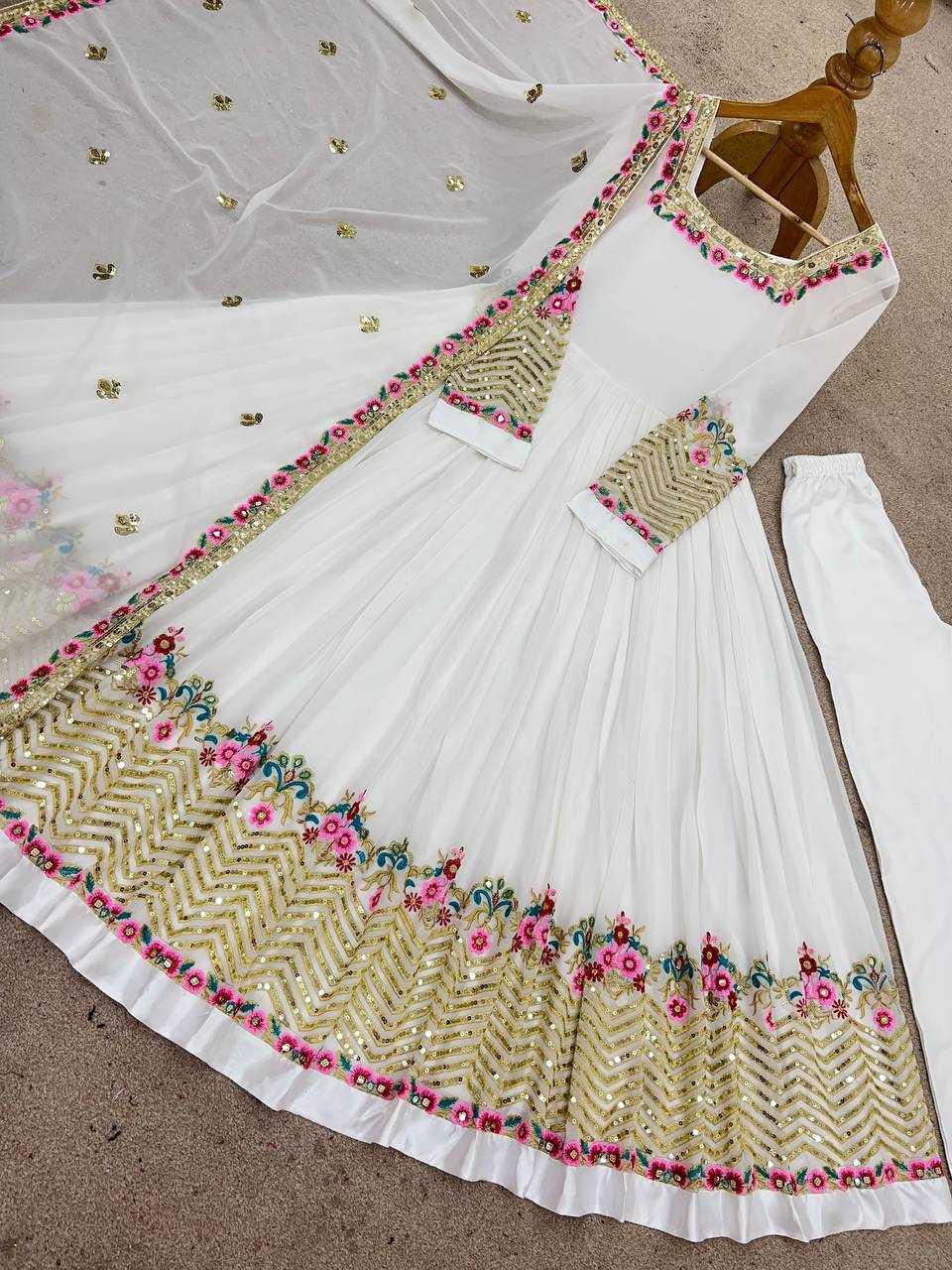 Ynf Georgette KESH499 5010 Gowns Wholesale Embroidery Gowns Anarkali Gown Gown With Dupatta Manufacturer