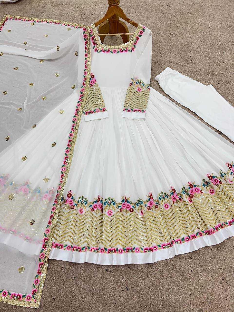 Ynf Georgette KESH499 5010 Gowns Wholesale Embroidery Gowns Anarkali Gown Gown With Dupatta Manufacturer