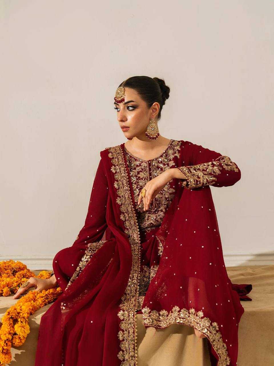 Ynf Georgette KESH499 522 Suits & Dresses Wholesale Embroidery Suits Ethnic Dresses Manufacturer