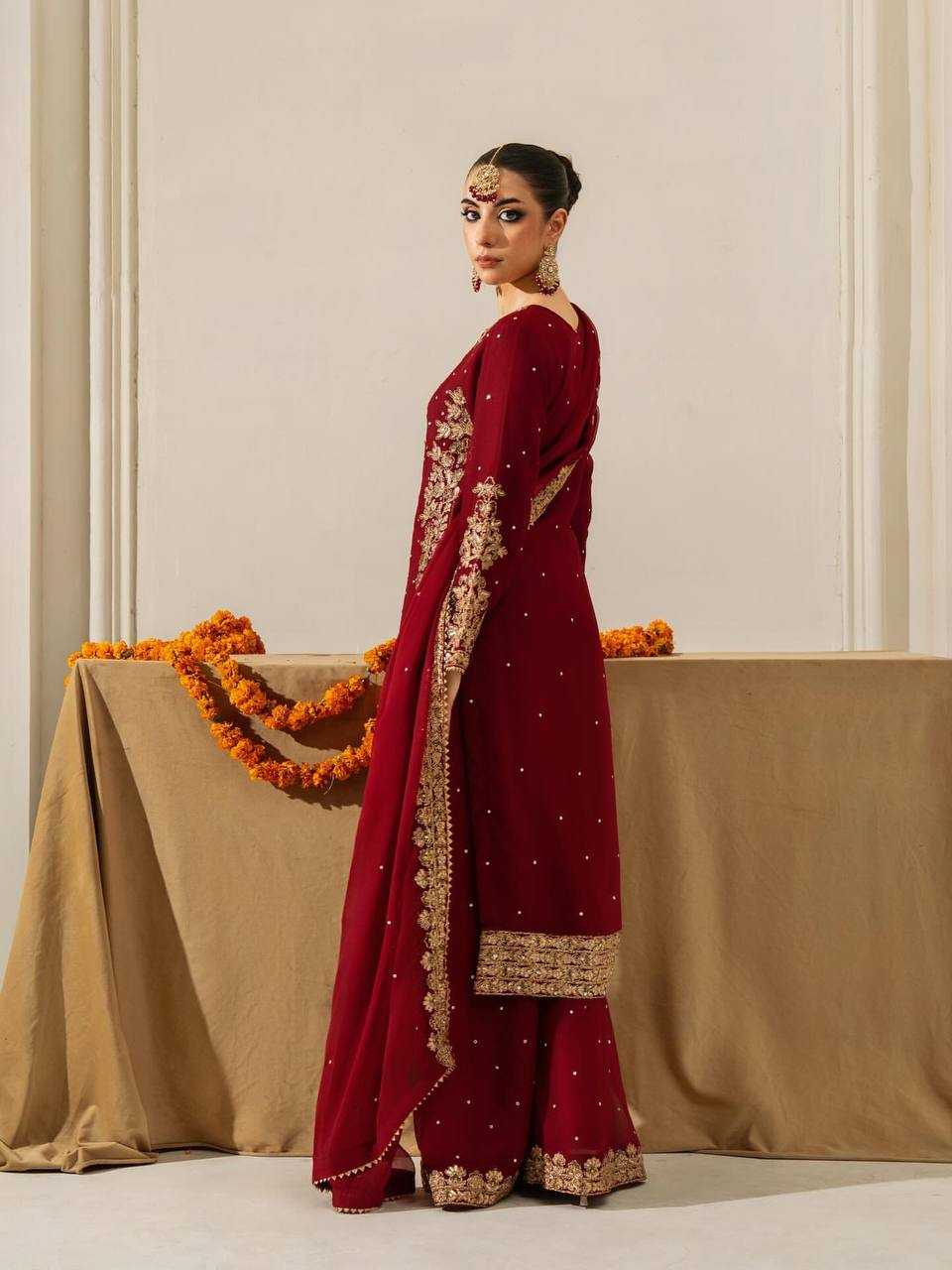 Ynf Georgette KESH499 522 Suits & Dresses Wholesale Embroidery Suits Ethnic Dresses Manufacturer