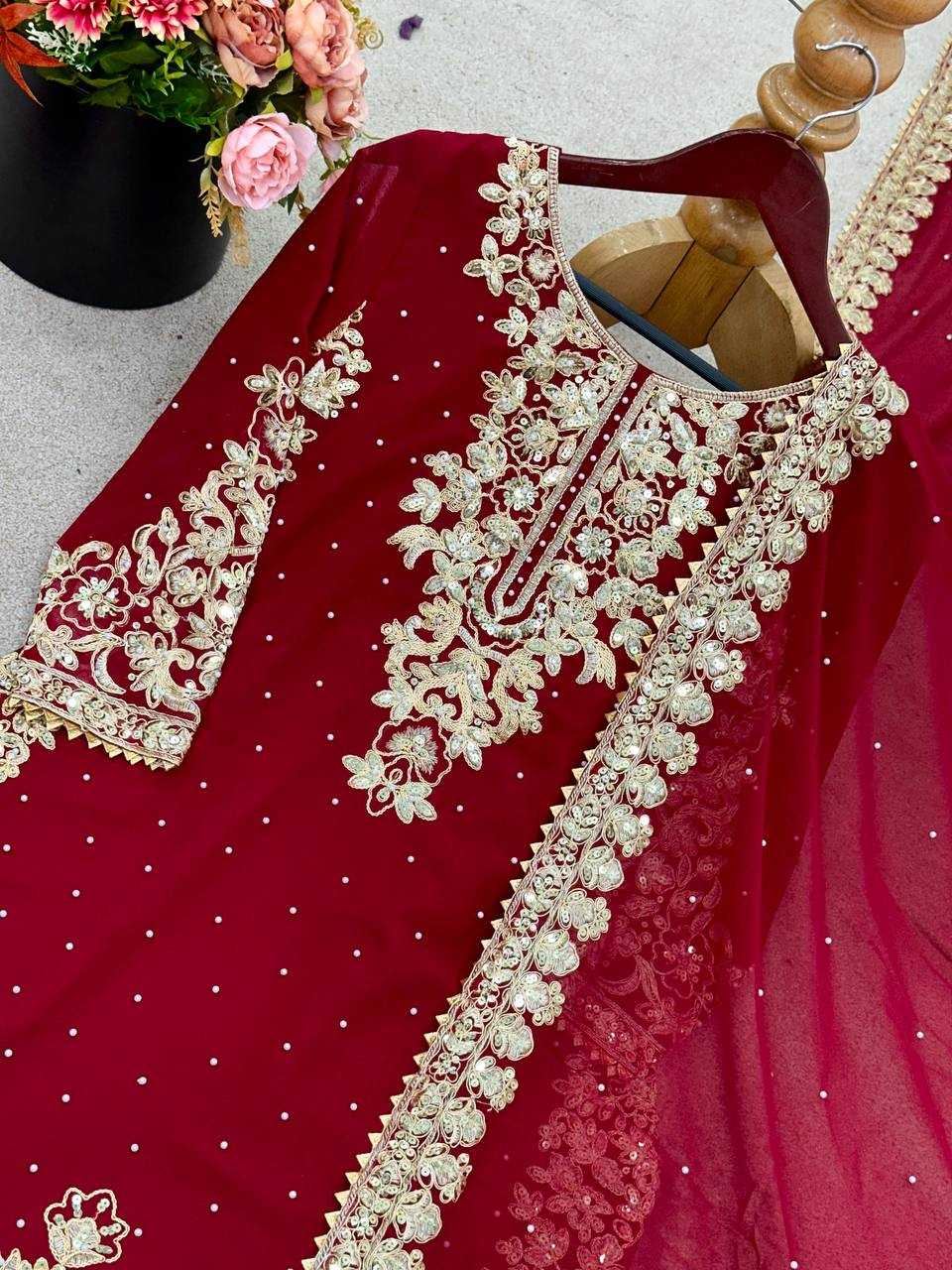Ynf Georgette KESH499 522 Suits & Dresses Wholesale Embroidery Suits Ethnic Dresses Manufacturer