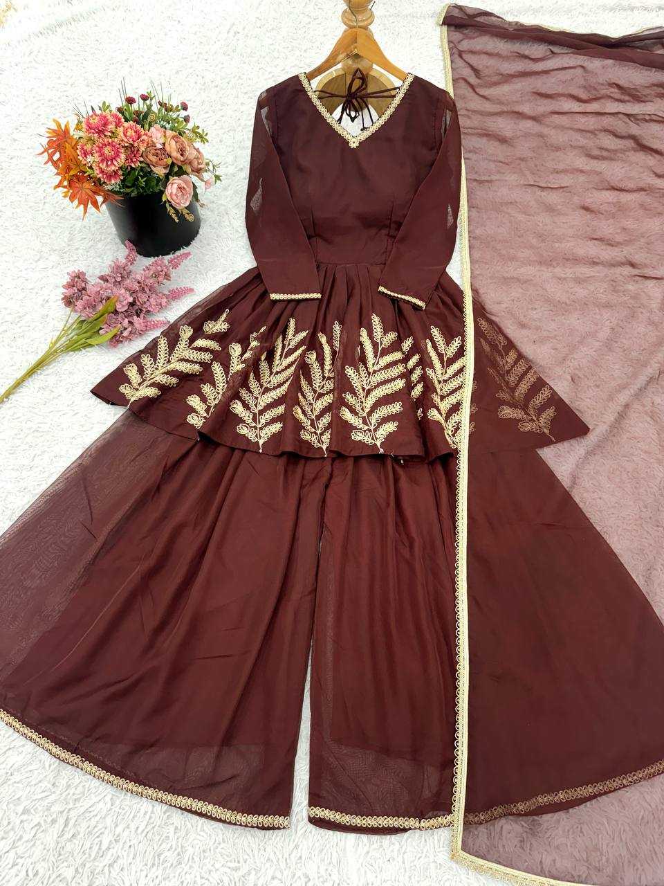 Ynf Georgette KESH499 523 Suits & Dresses Wholesale Ladies Suits Sharara Salwar Suits Embroidery Suits Manufacturer