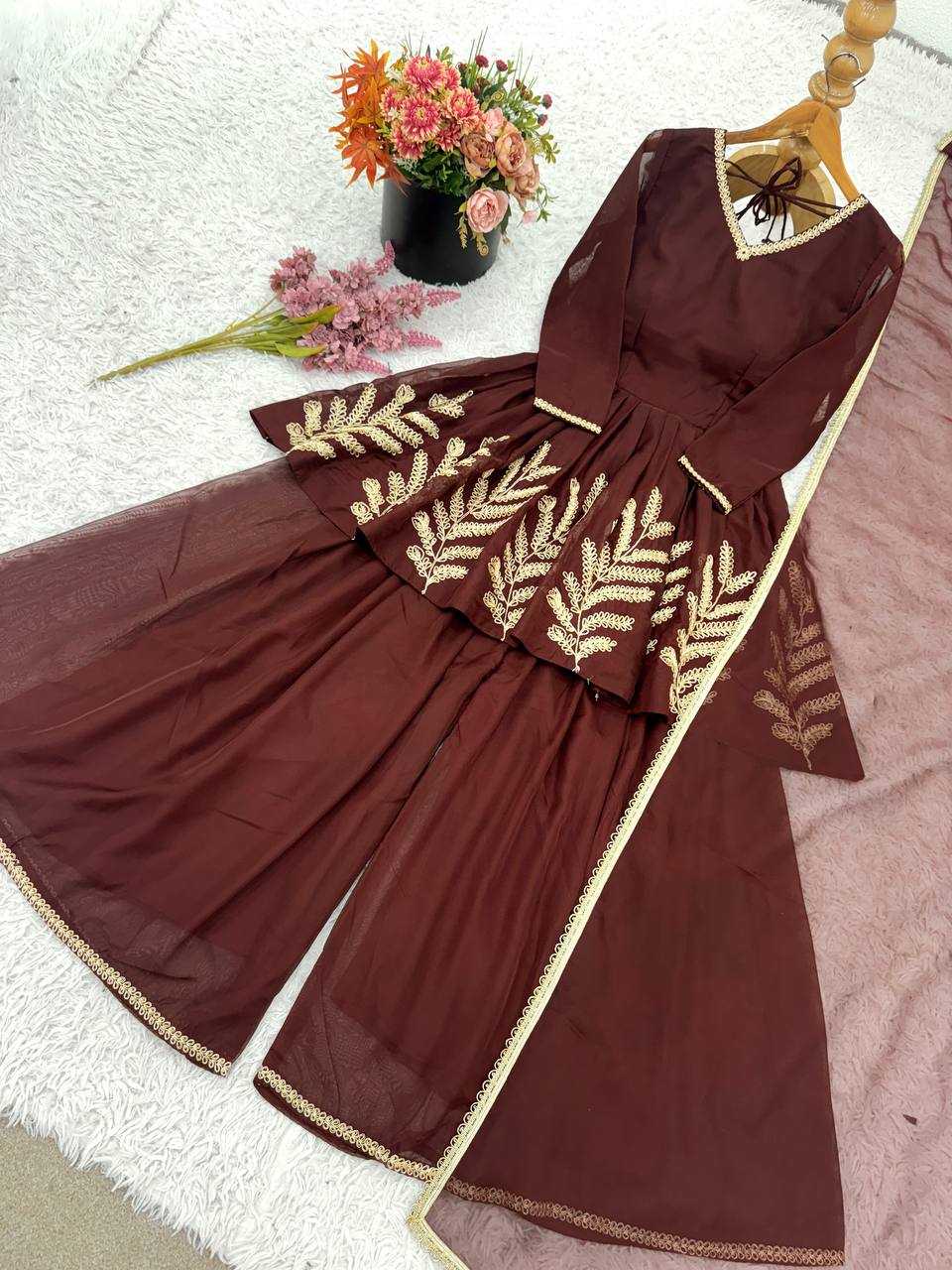 Ynf Georgette KESH499 523 Suits & Dresses Wholesale Ladies Suits Sharara Salwar Suits Embroidery Suits Manufacturer