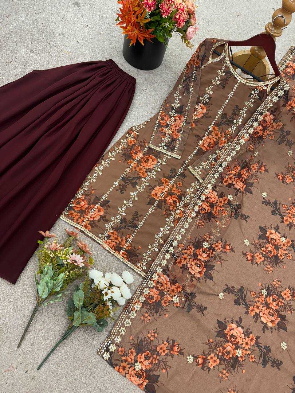 Ynf Georgette KESH499 5287 Suits & Dresses Wholesale Sharara Salwar Suits Printed Suits Embroidery Suits Manufacturer
