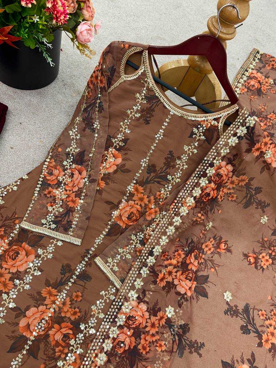 Ynf Georgette KESH499 5287 Suits & Dresses Wholesale Sharara Salwar Suits Printed Suits Embroidery Suits Manufacturer
