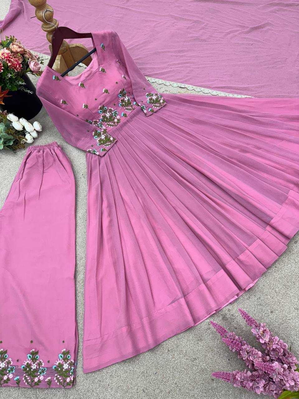 Ynf Georgette KESH499 863 Gowns Wholesale Anarkali Gown Long Gowns Georgette Gown Manufacturer