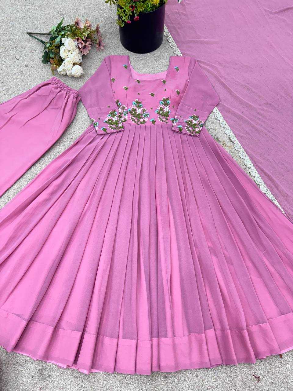 Ynf Georgette KESH499 863 Gowns Wholesale Anarkali Gown Long Gowns Georgette Gown Manufacturer