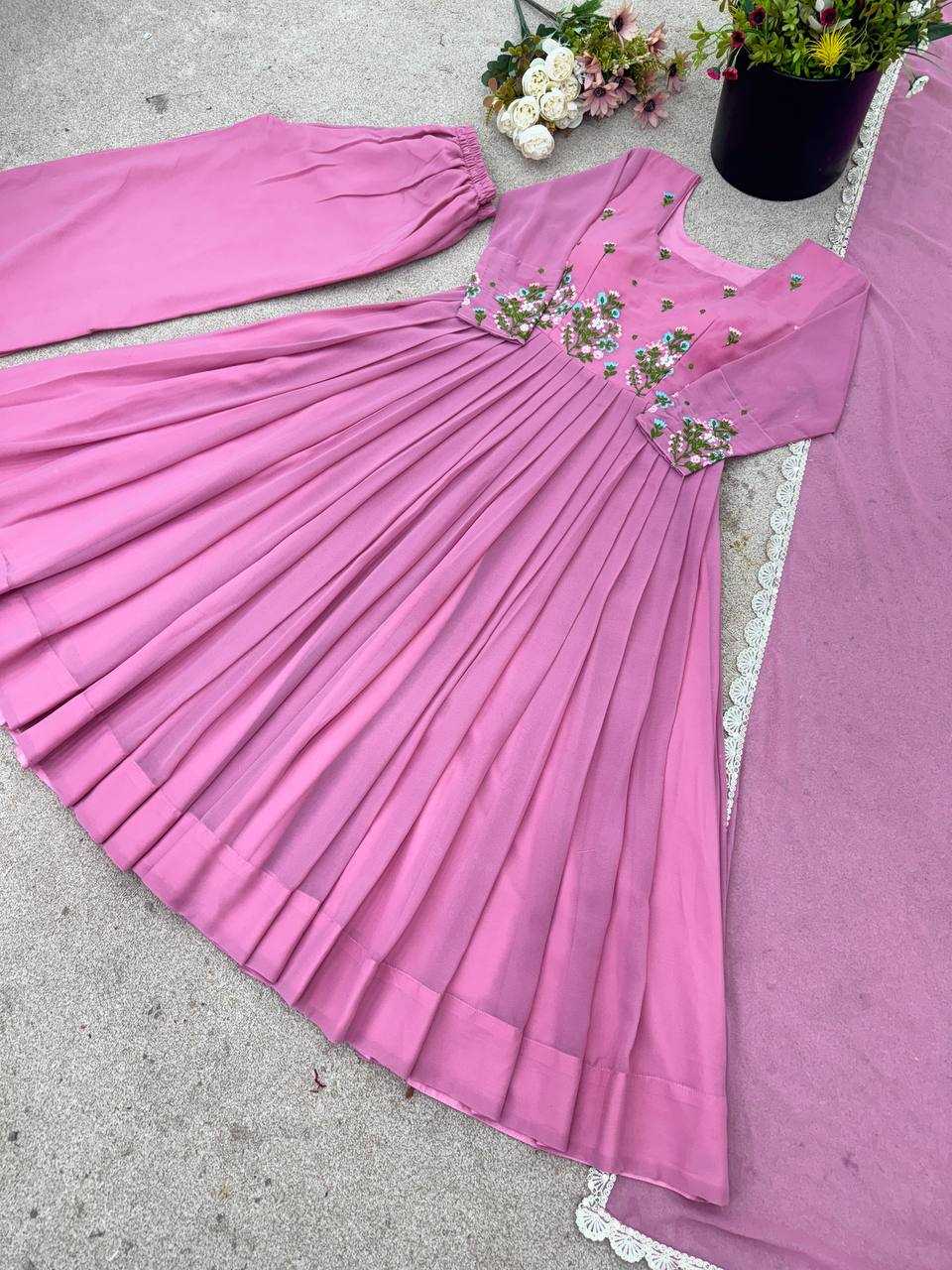 Ynf Georgette KESH499 863 Gowns Wholesale Anarkali Gown Long Gowns Georgette Gown Manufacturer