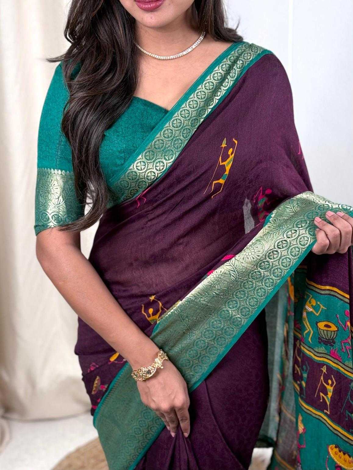 Ynf Georgette KESH500 Dhingli Sarees Wholesale Printed Sarees Georgette Sarees Jacquard Saree Manufacturer