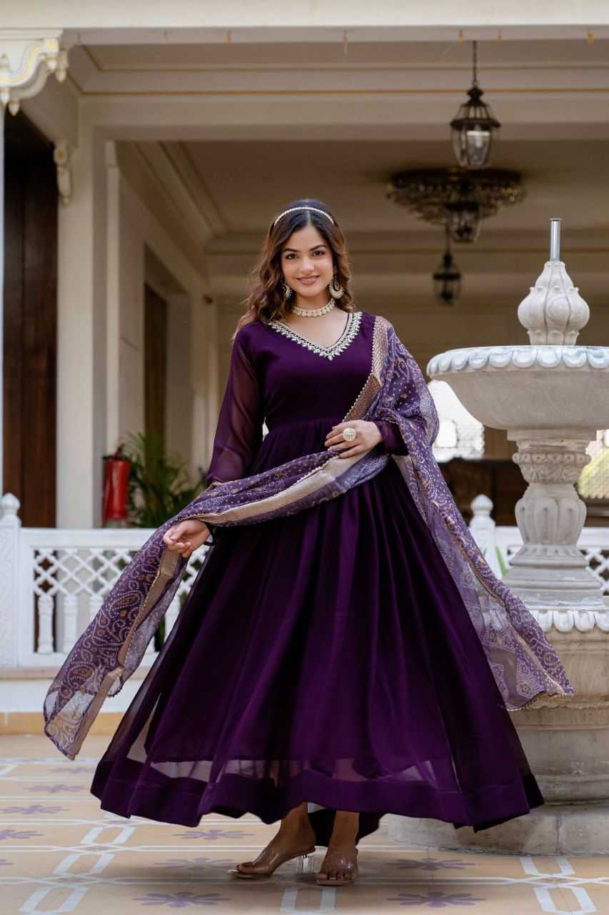 Ynf Georgette KESH507 1025 Gowns Wholesale Anarkali Gown Long Gowns Georgette Gown Manufacturer