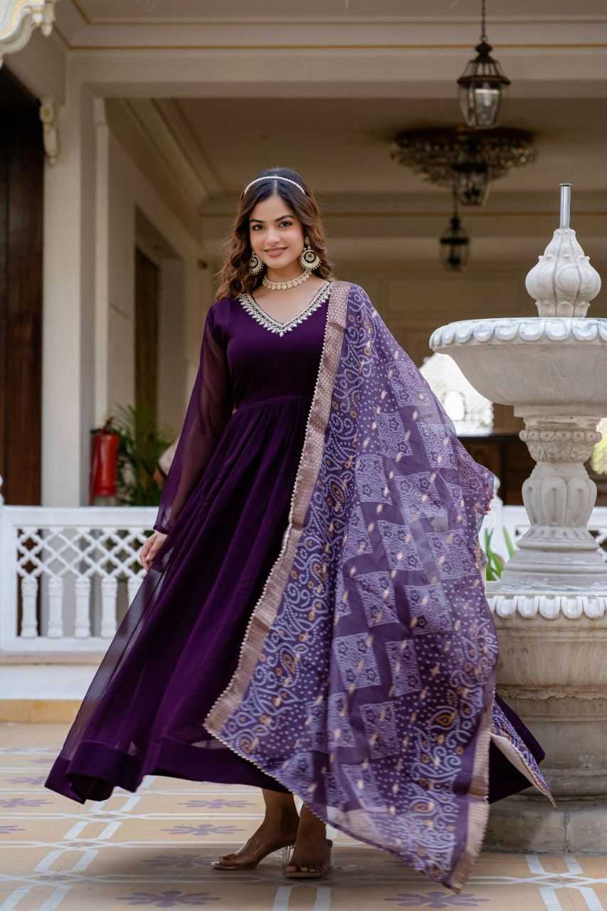 Ynf Georgette KESH507 1025 Gowns Wholesale Anarkali Gown Long Gowns Georgette Gown Manufacturer