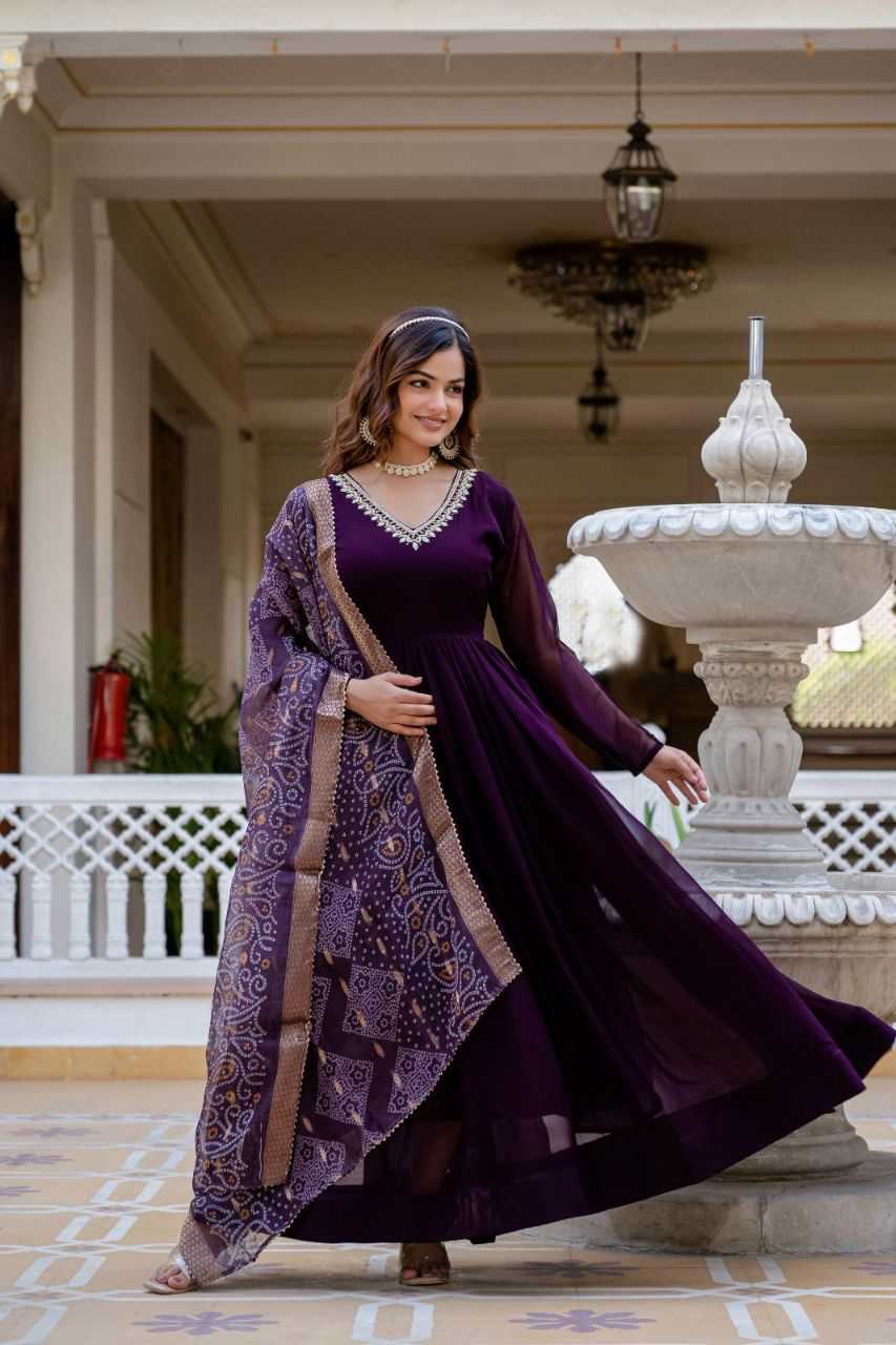 Ynf Georgette KESH507 1025 Gowns Wholesale Anarkali Gown Long Gowns Georgette Gown Manufacturer