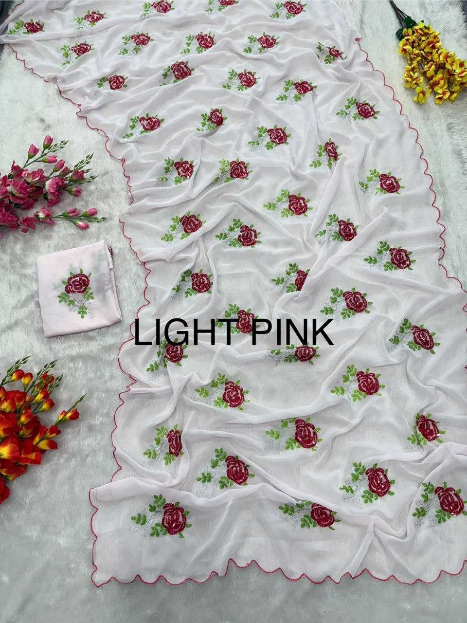 Ynf Georgette KESH508 69 Sarees Wholesale Georgette Sarees Sequins Work Saree Cutwork Saree Manufacturer