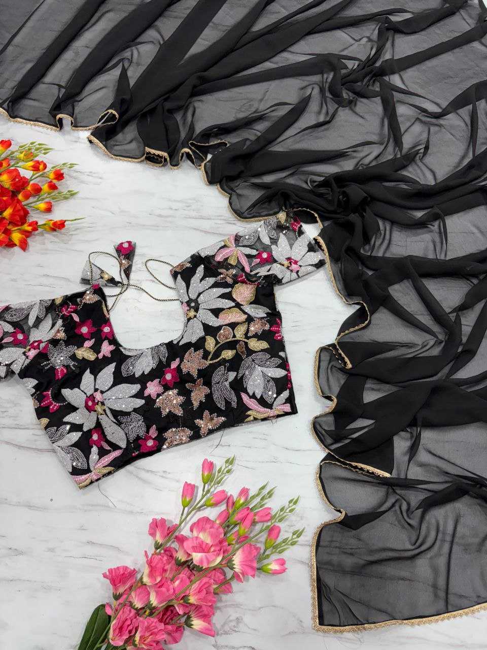 Ynf Georgette KESH508 76 Sarees Wholesale Georgette Sarees Manufacturer