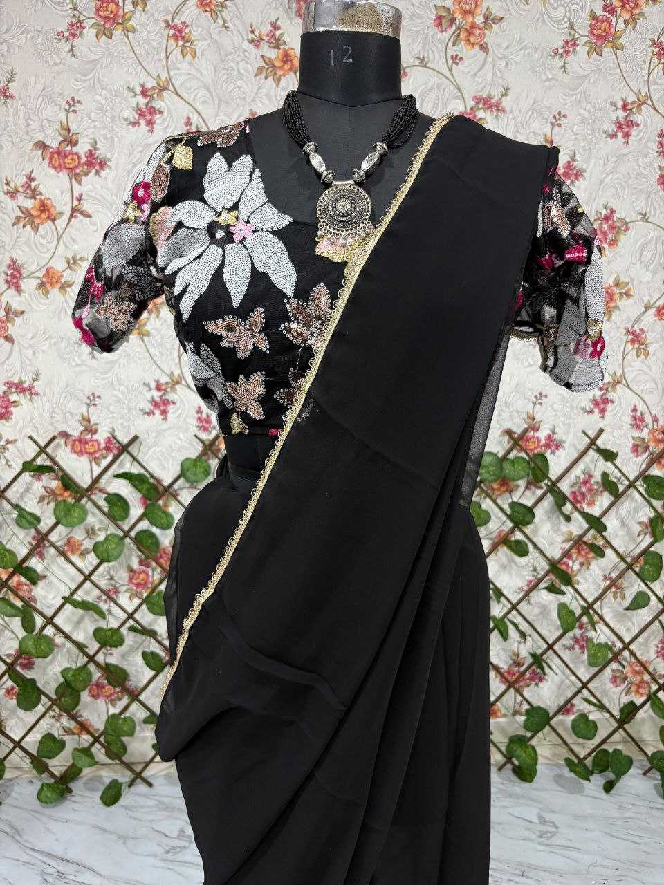 Ynf Georgette KESH508 76 Sarees Wholesale Georgette Sarees Manufacturer